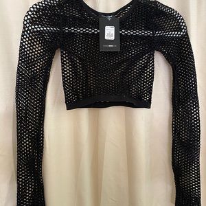 Rave Crop athletic long sleeve with holes